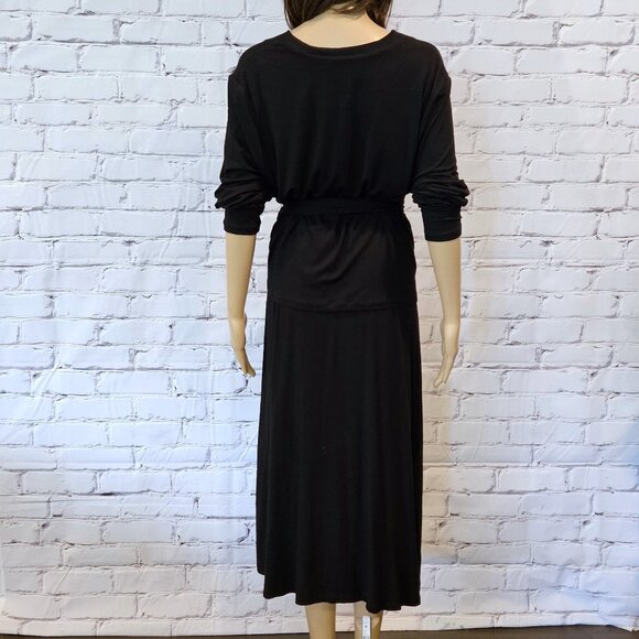 CAbi, Black long sleeve v-neck wrap dress - Picture 9 of 12